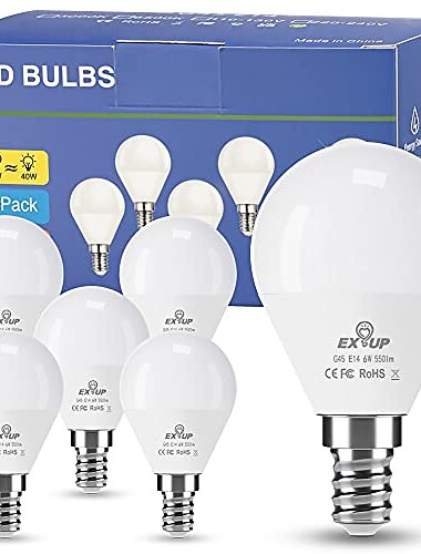  6stk 6w led lys globe pærer takvifte lys pærer 550lm e14 g45 20led smd 2835 60w halogen tilsvarende varm kald hvit 220-240v
