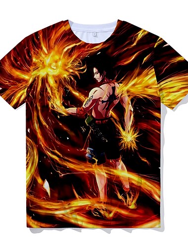  One Piece פורטגאס ד 'אייס חולצת טי אנימה סרט מצוייר אנימה הרג'וקו גרפי קוואי עבור לזוג בגדי ריקוד גברים בגדי ריקוד נשים מבוגרים בחזרה לבית הספר הדפסת תלת מימד
