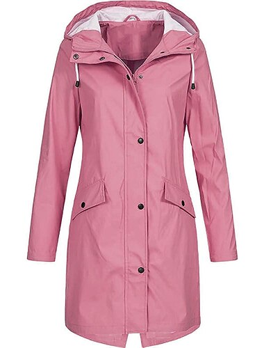  Oversized Damen Kapuzenjacke Wanderjacke Windjacke Reißverschluss Hoodie Outdoor winddicht Ultraleicht UV-Schutz Schnelltrocknend Oberbekleidung Mantel Parka Camping Jagd Angeln Pink Blau Gelb Grün