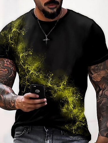 Homme Unisexe Impressions Graphiques Flamme Chemise T-shirt Manche Courte T-shirt Impression 3D Col ras du cou Chemise Designer Occasionnel Grand et Long Quotidien Fête Jaune Rouge Bleu Roi Été