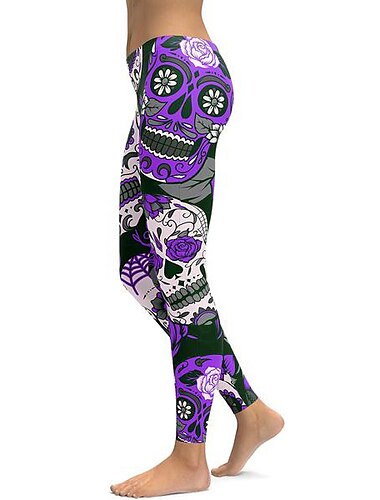  Retro Vintage Punk & Gothic 1970er Leggings Trainingshose Totenkopf Schädel Damen Halloween Karneval Maskerade Party / Abend Junggesellinnenabschiedsparty Erwachsene Hose