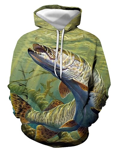  Herren Graphic Fische Hoodie Sweatshirt Kapuze Hoodies Pullover Hoodie Sweatshirt Kapuze Langarm Sweatshirt mit Kapuze Mit Kapuze Strassenmode 3D-Druck Casual Täglich Schwarz Blau Bedruckt Frühling