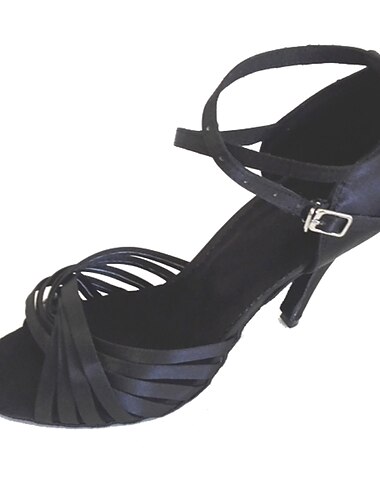  Damen-Latein-Tanzschuhe aus violettem Satin – Riemchen-Ballsaal-Pumps mit offener Spitze und Fesselriemen für Salsa, Tango und Auftritte