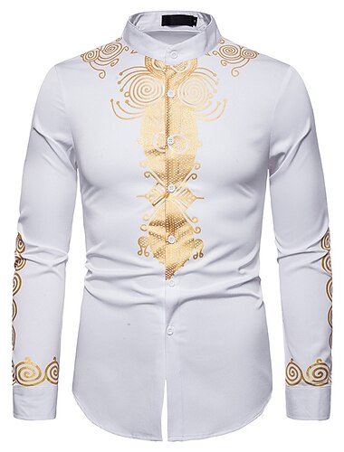  Herren Hemd Moderne afrikanische Outfits Afrikanischer Druck Dashiki Maskerade Erwachsene Hemd Party