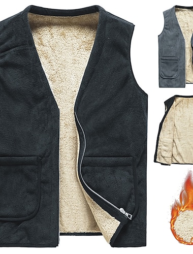  gilet in cashmere da uomo giacca in pile gilet in lana invernale gilet imbottito in cotone maschile gilet caldi capispalla top grigio 2 l