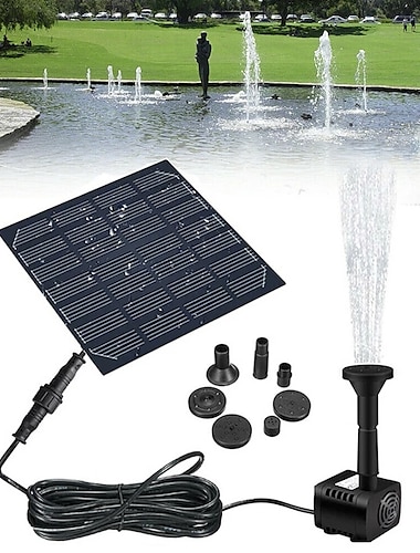  zonnepaneel aangedreven fontein zwembad vijver tuin water sprinkler sproeier met waterpomp sproeikoppen