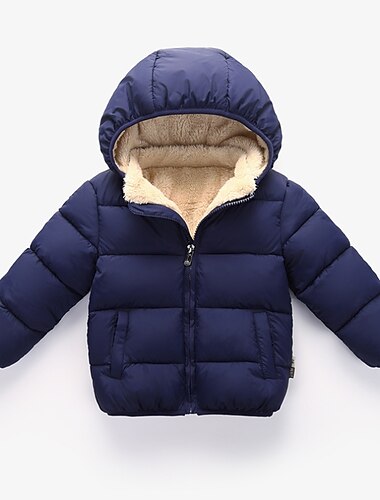  Unisex 3D Bez vzoru Kabát Dolů Puffer Jacket Dlouhý rukáv Podzim Zima Aktivní Chladný Děti 3-10 let Běžný