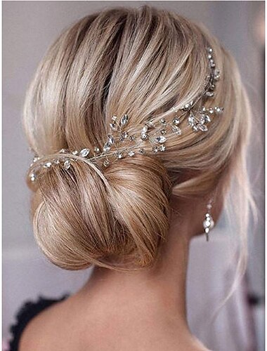  כלה rhinestone שיער גפן חתיכת שיער כסוף כלה קריסטל אביזרי שיער לנשים ונערות