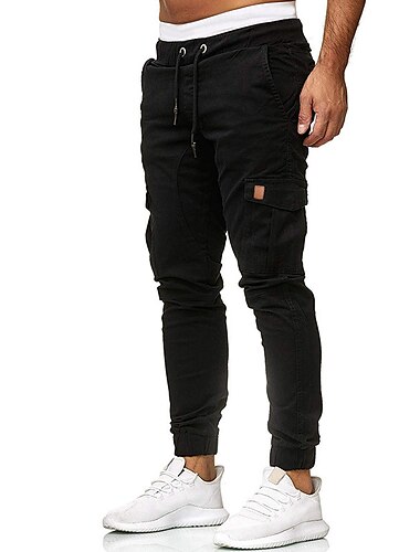 Herren Cargo Jogginghose sportlich Freizeithose Mode Slim Fit Jogginghose Bleistifthose khaki
