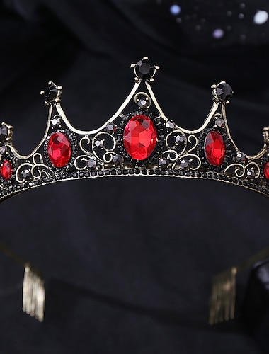  couronne de reine baroque ornée de bijoux - couronnes et diadèmes de jubilé de platine en strass pour femmes, accessoires de cheveux de fête costumée avec pierres précieuses, elizabeth