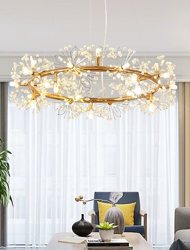  40/60 cm cerchio design lampada a sospensione metallo stile moderno elegante stile floreale finiture verniciate elettrolitiche led stile nordico 220-240v