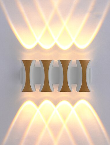  Lightinthebox lámpara de pared LED resistente al agua con columna de cabezal múltiple 4w 6w 8w lámpara moderna para porche al aire libre lámpara de pared para exterior 3000k blanco cálido 4000k luz