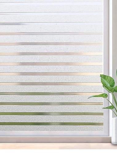  Fensterfolie mattiert statischer Sichtschutz selbstklebende Folie Anti-UV undurchsichtig Dekor Fensteraufkleber für Schlafzimmer Küche Büro 100x45cm