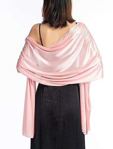  Estolas Femininas Elegante Sem Manga Charmeuse Estolas de Casamento Com Cor Pura Para Convidado do casamento Todas as Estações