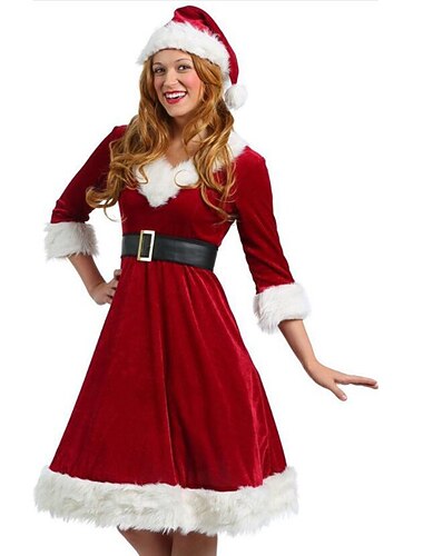  Costumi da Babbo Natale Babbo Natale Mrs.Claus Costume cosplay Completi Abito di Natale Vestiti di Babbo Natale Per donna Natale Carnevale Mascherata Speciale Costume cosplay Natale Per adulto Natale