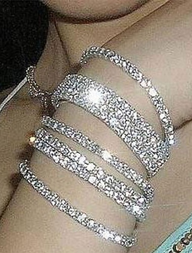  křišťálový napínací náramek dámy jedinečný design módní šperky stříbro na svatební párty příležitostné denní maškarní zásnubní večírek postříbřený imitace diamantu různá schémata kolokace