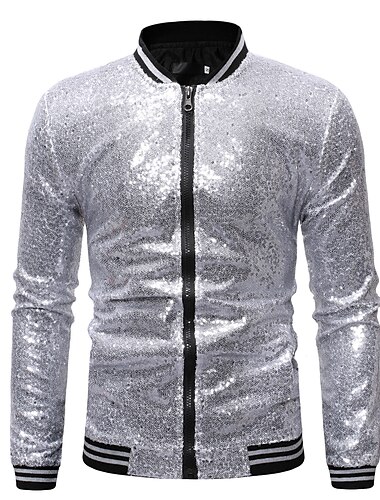  Disco Années 1980 Couleur métalique brillante Manteau Bal Masqué Disco Paillettes Homme Mascarade Fête / Soirée Défilé de la Fierté Mois des Fiertés Adulte Manteau