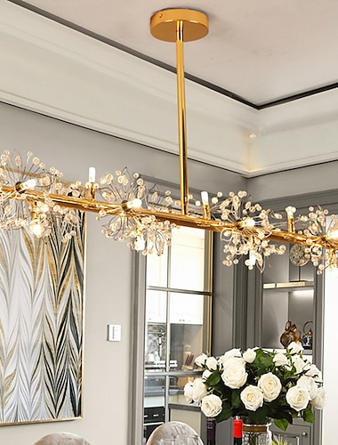  Lámpara colgante led de 105 cm diseño único metal estilo moderno elegante estilo floral acabados pintados electrochapados led estilo nórdico 220-240v