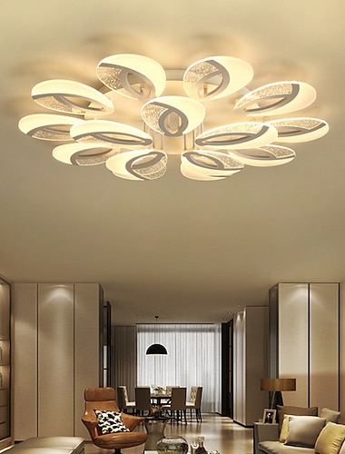  bulle acrylique moderne dimmable plafonnier led encastré queue de paon led plafonnier avec télécommande pour salon chambre salle à manger ac 110v 220v fleur conception