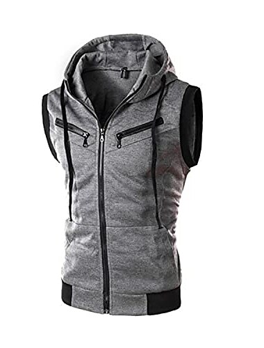  Hombre Sudadera Rojo tinto Gris Ligero Gris Oscuro Con Capucha Bloque de color Deporte Casual Ropa Sudaderas con capucha Sudaderas Sin Mangas