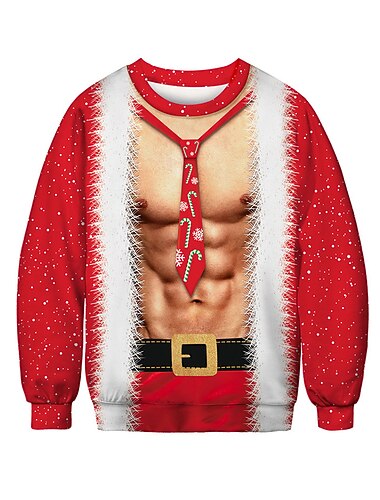  Nisse drakter julenissen Hattetrøje Pullover Morsom julegenser 3D-utskrift Til Par Herre Dame Tenåring Voksne Jul Karneval Maskerade 3D-utskrift Fest Jul