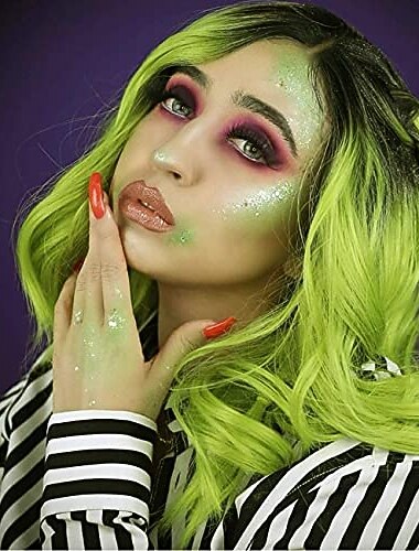  peruca sintética verde ondulada 2 tons peruca ombre bob com divisão no meio peruca sintética curta para mulheres perucas de festa de natal perucas do dia de são patrício