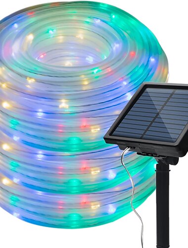  elegante Hochzeitsempfangsparty 3-teiliges Solarlichtschlauch-Lichterketten-Set solarbetriebene Lichterketten 40 Fuß 120 LEDs 8 Modi Lichterkette Außendekorationsbeleuchtung für Gartenterrasse Party