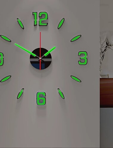  luminoso DIY relógio casa simplicidade silencioso moda relógio de parede sala de estar adesivos de parede criativos relógio de parede de quarto