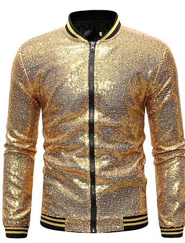  Disco Anni '80 Metallico Lucido Cappotto Mascherata Disco Paillettes Per uomo Mascherata Festa / Sera Parata dell'Orgoglio Mese dell'orgoglio Adulti Cappotto