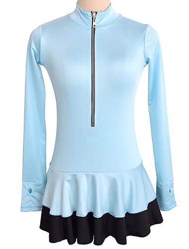 Eiskunstlauf Top Damen Mädchen Eislaufen Kleider Austattungen Schwarz Weiß Rosa Daumenloch Spandex Hochelastisch Ausbildung Praxis Eiskunstlaufkleidung Handgemacht Klassisch Langarm Eislaufen
