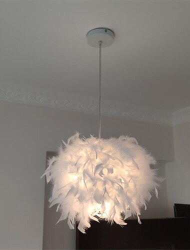  28/35/50 cm formas geométricas colgante luz led metal estilo moderno plumas pintadas acabados artístico moderno 220-240 v