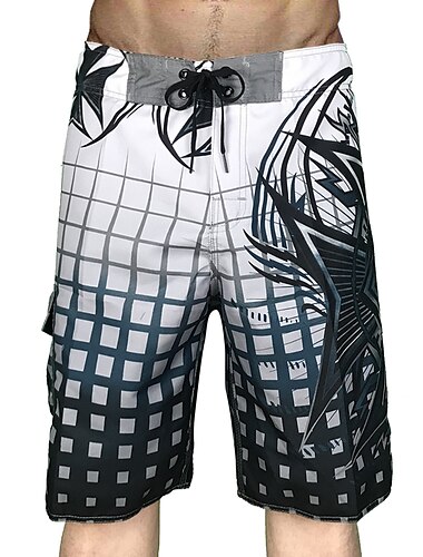 Férfi Fürdőnadrág Úszónadrágok Gyors szárítás Deszkás short Fürdőruha Zsebekkel Zsinór Úszás Szörfözés Tengerpart Vízi sportok Rács Nyár