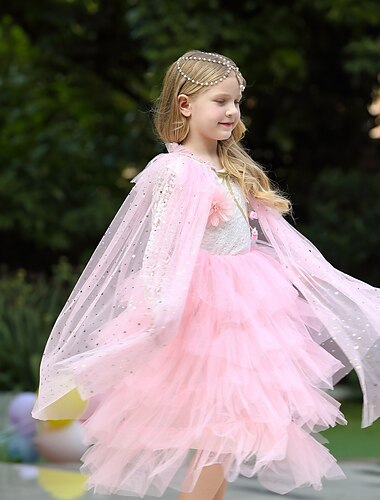  kinderkleidung Mädchen Kappe Pailletten Modisch Pailletten Leistung Mantel Oberbekleidung 3-8 Jahre Frühling Weiß Rosa Blau
