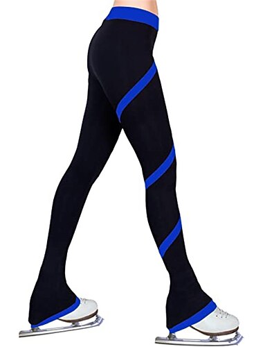  Kunstschaatsbroek Dames Voor meisjes Schaatsen Panty Legging Donker roze Wit Roze Spandex Fleece Hoge Elasticiteit Opleiding Oefenen Wedstrijd Kunstschaatskleding Thermisch Warm Schaatsen