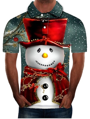 рождество мужская рождественская сцена 3d поло рождественский гольф воротник снеговик желтый синий фиолетовый светло-голубой 3d принт открытый повседневный короткий рукав на пуговицах принт одежда   рождество мужская рождественская сцена 3d поло рождественский гольф воротник снеговик желтый синий фиолетовый светло-голубой 3d принт открытый повседневный короткий рукав на пуговицах принт одежда