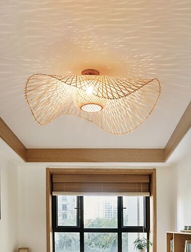  45/65/75 cm lanterne design indbygget loftslampe træ/bambus lanterne malet finish nordisk stil 220-240v