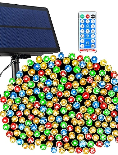  luci della stringa di natale a led solari all'aperto impermeabile 100m 334.5ft 1000led/50m 171ft 500 luci di natale solari a led con modalità remote8 luci del patio impermeabili per l'albero di natale