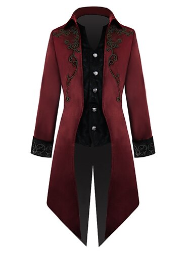  Retro vintage Punk & Gothic Middeleeuws Jas Rok Ren Faire Prins Edelman Jacquard Voor heren Koninklijk Stoompunk Maskerade Feest Volwassenen Jas
