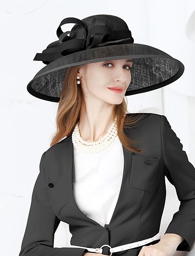  klobouky lněný buřinka / cloche klobouk kbelík klobouk sinamay klobouk svatební večer party dostih dámy den melbournský pohár elegantní elegantní a luxusní romantický s mašlí pokrývka hlavy