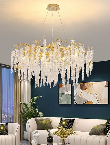  60 سم قلادة فانوس تصميم ثريا معدنية مطلية بلمسات LED 220-240V