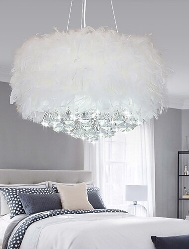  40/50 cm unik taklampa led design ljuskrona metallfjäder galvaniserad modern modern 220-240v