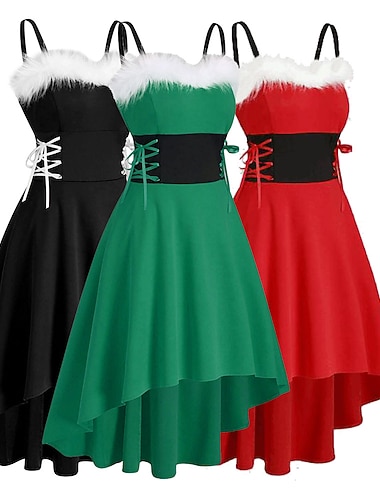  Vánoční santa obleky Ježíšek Cosplay kostým Vánoční šaty Prázdninové šaty Dámské Vánoce Karneval Plesová maškaráda Speciální denní nošení Vánoce Dospělé Vánoce Šaty