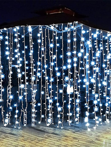  luci per tende 3x1m 3x2m 3mx3m luci per tende 24v telecomando a bassa tensione plug-in di energia solare luce della stringa a doppio scopo ringraziamento festa di natale all'aperto decorazione del