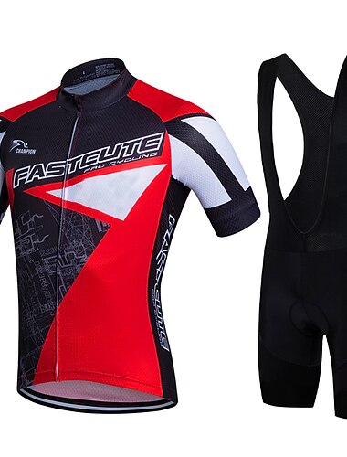  21Grams Herren Radtrikot mit Radhose kurz Trägern fahrradbekleidung set Kurzarm MTB Mountain Rennrad Weiß Grün Gelb Modisch Übergröße Fahhrad Sportkleidung 3D-Pad Atmungsaktiv Rasche Trocknung Tasche