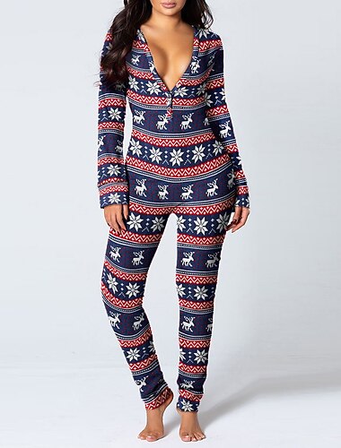  Santa Anzug Weihnachtsmann Sexy Kostüme Weihnachtspyjamas Pyjamas-Einteiler Damen Weihnachten Karneval Maskerade Spezialmodell Weihnachten Erwachsene Weihnachten Einteiler