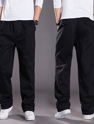  Bărbați Pantaloni Cargo Pantaloni cargo Pantaloni Talie elastică Picior drept Simplu Exterior Sport Lungime totală Casual Zilnic Stilat Stil Clasic Verde Militar Negru