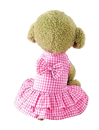  Welpenkleidung, süßes Haustier-Outfit, Hundebekleidung, kurzer Rock, Kleid (s, rosa)