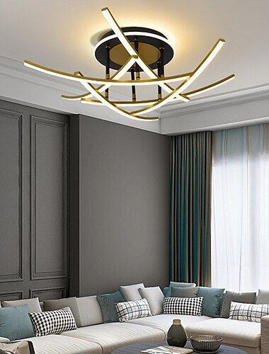  59/73 cm design de cercle lustre design unique en métal style artistique style moderne finitions peintes élégantes led moderne 220-240v