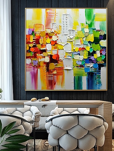  handgemaakte olieverf canvas kunst aan de muur decoratie Paletmes schilderij kleur fantasie voor home decor gerold frameloze niet-uitgerekt schilderij