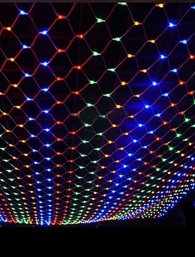  LED łańcuch świetlny ip65 6mx4m 3mx2m LED elastyczna siatka bajkowy łańcuch świetlny 880led 200led siatka łańcuch świetlny do ogrodu podwórko kolorowa dekoracja ue us wtyczka brytyjska ac110v 220v